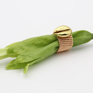 Gold Cowrie Ring