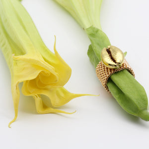 Gold Cowrie Ring