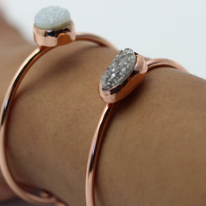 Dipped druzy crystal bangles