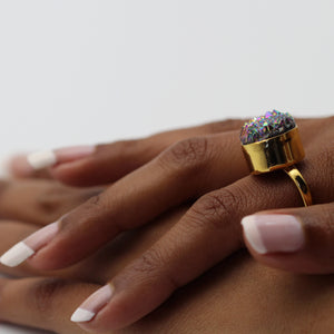 Druzy Cosmic Crystal Ring