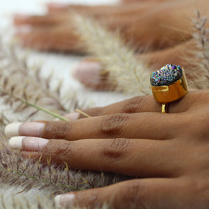 Druzy Cosmic Crystal Ring