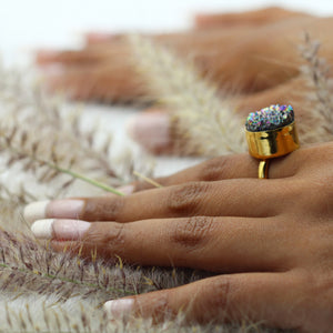 Druzy Cosmic Crystal Ring