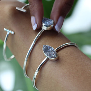 Dipped druzy crystal bangles